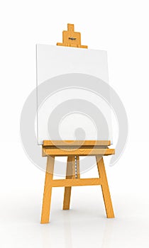 Wooden Art Easel with Blank Canvas