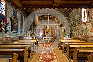 Wooden articular catholic church photo