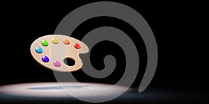 Wooden Artist Palette Spotlighted on Black Background photo