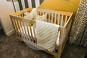 Wooden Baby Crib With Mattress