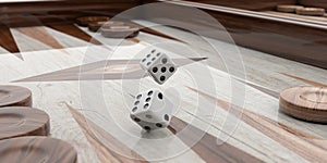 Wooden backgammon board. 3d illustration