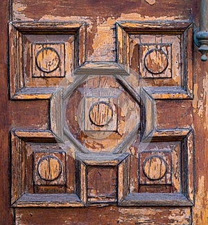 Wooden background with the correct geometric pattern. Weathered wood texture. Interior decor, pattern