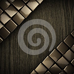 Wooden background with metal element