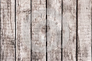 Wooden background of old shabby vintage boards. Grey wood panel of vertical boards.