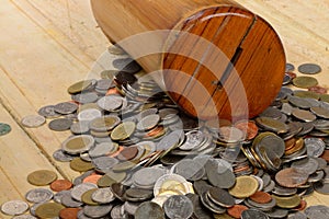 Wooden baht coins