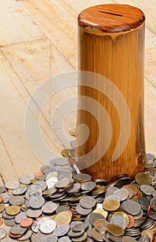 Wooden baht coins