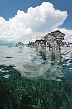 Wooden Bajau finsherman's hut