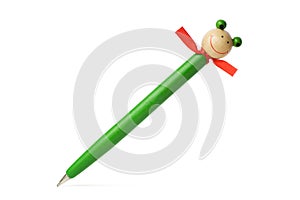 Wooden ballpoint pen isolated