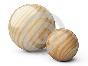 Wooden balls with a glossy finish