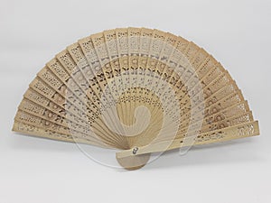 Wooden Bamboo Silk Folding Fan Chinese Japanese Vintage Retro Style Handmade Silk Floral Pattern Hand Fan with a Fabric Sleeve 16