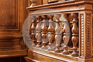 Wooden banister photo