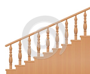 Wooden Banisters Stair Railings Side View