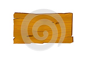 Wooden banner wih wood drawing plank isolated