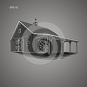 Wooden barn vector illustration