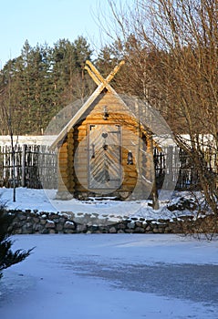 Wooden barn at Vidzeme region. Latvia