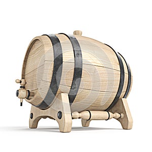 Wooden barrel 3D