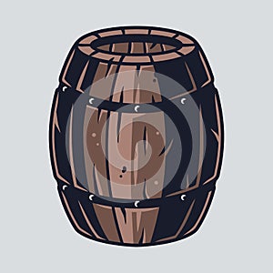 Wooden barrel with craft beer bar menu