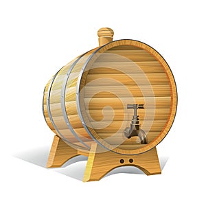 Wooden barrel. Illustration.