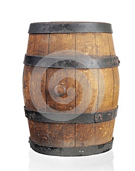 Wooden barrel with iron rings