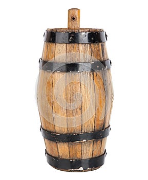 Wooden barrel with iron rings