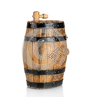 Wooden barrel with iron rings