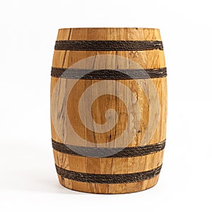 Wooden Barrel. Isolated on white background