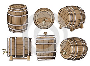 Wooden barrel set