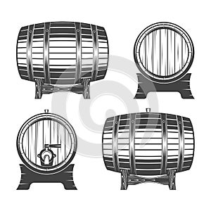 Wooden barrel set