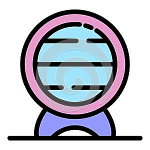 Wooden barrel on a stand icon color outline vector