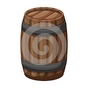 Wooden barrel vector icon.Cartoon vector icon isolated on white background wooden barrel.