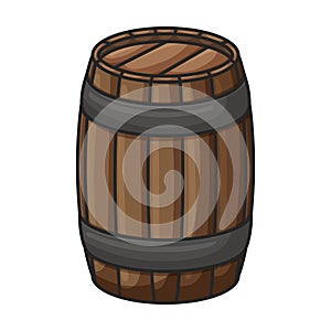 Wooden barrel vector icon.Color vector icon isolated on white background wooden barrel