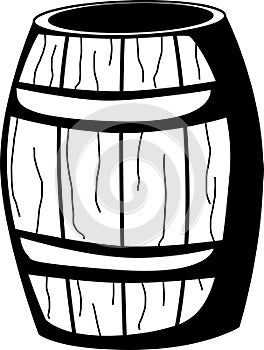 Wooden barrel vector illustration