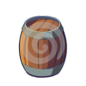 Wooden barrel vector illustration
