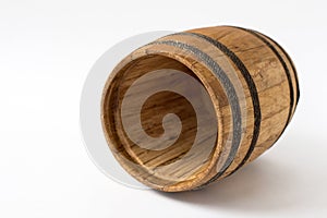 Wooden Barrel. on white background