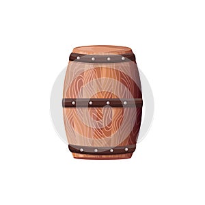 Wooden Barrel with Wine Vector on White Container