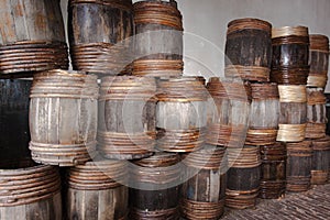 Wooden barrels in Land Of Water museum