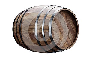 Wooden barrels for whiskey on a white background. 3D rendering, 3D illustration