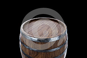 Wooden barrels for wine on a white background. Winemaking, wine. The concept of the production of alcoholic beverages. 3D