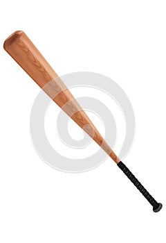 Wooden baseball bat isolated on white