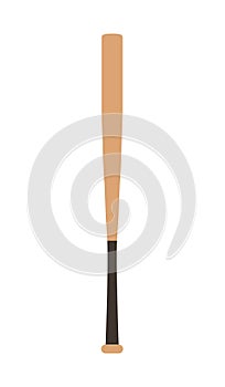 Wooden Baseball bat isolated on white background, vector illustration. Black baseball bat. Baseball concept.