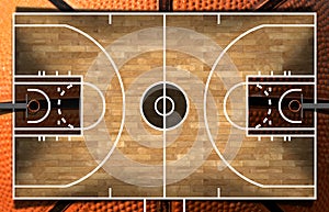 Wooden Basketball Court with Parquet