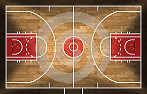 Wooden Basketball Court with Parquet