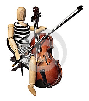 Wooden Bass Musical Instrument