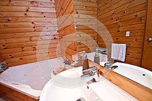 Wooden bathroom interior img