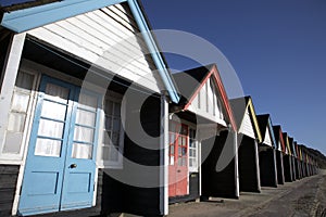 Wooden beach huts