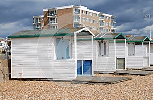 Wooden beach huts, Bexhill