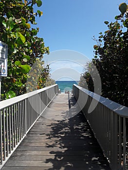 Wooden Beach path in Florida