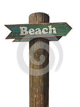 Wooden Beach Sign