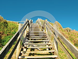Wooden beach steps at Sandringham beach, VIC, Australia