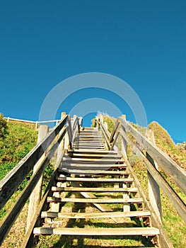 Wooden beach steps at Sandringham beach, VIC, Australia